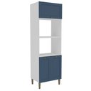 Ver imagem 1 de Torre Quente para 2 Fornos 3 Portas 70cm Lavanda Provençal Cor Branco/Azul - Mademovel