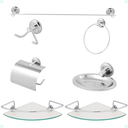Ver imagem 1 de Kit Acessórios Banheiro Inox 7 Peças Lavabo Conjunto Porta Shampoo Único