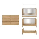 Ver imagem 7 de Quarto de Bebê Berço Americano 3 em 1 com Colchão e Cômoda Multimóveis MP4871 Madeirado/Branco