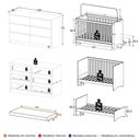 Ver imagem 4 de Quarto de Bebê Berço Americano 3 em 1 com Colchão e Cômoda Multimóveis MP4871 Madeirado/Branco