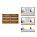 Ver imagem 5 de Quarto de Bebê Berço Americano 3 em 1 com Colchão e Cômoda Multimóveis MP4871 Madeirado/Branco