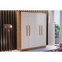 Ver imagem 5 de Guarda Roupa Casal 4 Portas e 2 Gavetas C/ Pés Espanha Naturale/off White - Rufato