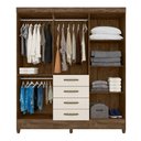 Ver imagem 3 de Guarda Roupa 6 Portas New Avaí Castanho Wood Baunilha 896391 Moval