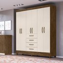 Ver imagem 2 de Guarda Roupa 6 Portas New Avaí Castanho Wood Baunilha 896391 Moval