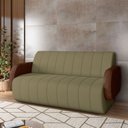 Ver imagem 1 de Sofá Decorativo Living Sala de Estar Bornéu 148cm pés de Madeira PU/Veludo Marrom/Castor G33 - Gran
