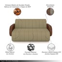 Ver imagem 3 de Sofá Decorativo Living Sala de Estar Bornéu 148cm pés de Madeira PU/Veludo Marrom/Castor G33 - Gran