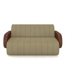 Ver imagem 5 de Sofá Decorativo Living Sala de Estar Bornéu 148cm pés de Madeira PU/Veludo Marrom/Castor G33 - Gran
