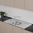 Ver imagem 2 de Pia de Apoio Cozinha Tramontina 150x52 Cm New Raggi 40 Aço Inox