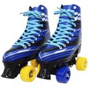 Ver imagem 1 de Patins Clássico Tradicional Quad 4 Rodas Roller de Rua Masculino Azul Tamanho 28 Importway BW-020-