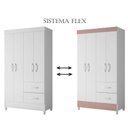 Ver imagem 2 de Guarda Roupa Casal Mobi 04 Portas Flex Branco Rosa - Móveis Albatroz