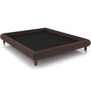 Ver imagem 1 de Cama Casal Queen Base Box Pés de Madeira 176cm Otto P05 Veludo Marrom - Lyam Decor