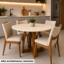 Ver imagem 2 de Mesa de Jantar Redonda Off White Onix 110cm para 4 Lugares Gabilitte