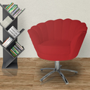 Ver imagem 1 de Poltrona Estofada Decorativa 1 Lugar Base Giratória de Metal Pétala Suede Vermelho - LM DECOR