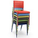 Ver imagem 7 de Cadeira Empilhável Fixa Escritório Multiuso Base Preta Kimi P03 Preto - Lyam Decor