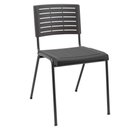 Ver imagem 1 de Cadeira Empilhável Fixa Escritório Multiuso Base Preta Kimi P03 Preto - Lyam Decor