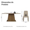 Ver imagem 3 de Conjunto Sala de Jantar Tampo de Madeira 6 Cadeiras Rustic/Branco/Imperial Cedro Madesa