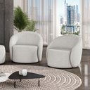 Ver imagem 2 de Poltrona Decorativa Orgânica Kit 2 Lua Linho Cinza D03 - D’Rossi