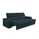 Ver imagem 4 de Sofá Oscar Plus 2,06m Retrátil/reclinável Suede Petróleo - Xflex