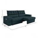 Ver imagem 3 de Sofá Oscar Plus 2,06m Retrátil/reclinável Suede Petróleo - Xflex
