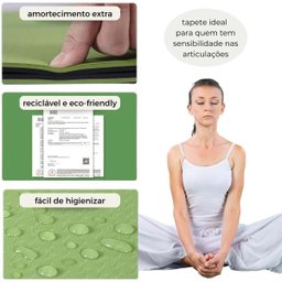 Tapete de Yoga Grande Pilates Academia Alongamento Ginastica Funcional Casa Treino Fitness Antiderra - 4