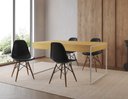 Ver imagem 1 de Conjunto Industrial Filadelfia 137x90 Ferro Branco Tampo Canela 4 Cadeiras Preto