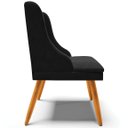Ver mais imagens de Kit 2 Cadeiras Decorativas Sala de Jantar Pés Palito de Madeira Firenze Suede Preto/Natural G19 - Gr