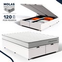 Ver imagem 5 de Cama Box Baú Queen com Colchão de Molas Ensacadas Double Comfort 158198x62cm