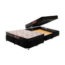 Ver imagem 1 de Cama Box Baú Queen: Colchão Espuma D45 Paropas Pasquale + Base Crc Suede Black(158x198)