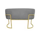 Ver imagem 3 de Namoradeira Decorativa Luana Suede Cinza 2 Lugares Base Dourada Ms Decor