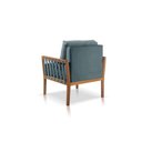 Ver imagem 3 de Poltrona Decorativa Linho Azul Lua