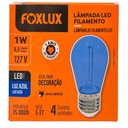 Ver imagem 4 de Lâmpada Led Filamento Azul 1w E-27 127v 4 Unidades Foxlux