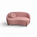 Ver imagem 1 de Sofá Orgânico 2 Lugares C/2 Almofadas Curvo Sala Recepção Amsterdã Veludo Rosa - Montanari's Decor