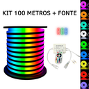 Ver imagem 1 de Kit Mangueira Fita Led Neon Flex Rgb 127v 100 Metros + Fonte