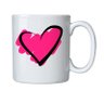 Caneca de Porcelana Coração Pintado de Rosa - 1