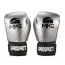 Kit Luva de Boxe Muay Thai MKS Prospect + Bandagem 2,55m + Corda Slim - Prata e Preto - 14 Oz - 2