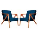 Ver imagem 1 de Kit 2 Poltronas Decora Monalisa Veludo Azul Marinho - Malta Decor