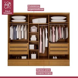 Guarda Roupa Casal 6 Portas 9 Gavetas 100% MDF - Urbano - Josandro Móveis - 3