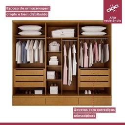 Guarda Roupa Casal 6 Portas 9 Gavetas 100% MDF - Urbano - Josandro Móveis - 2