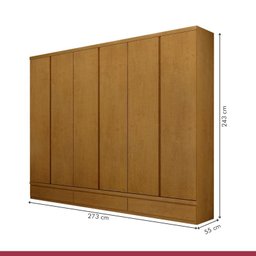Guarda Roupa Casal 6 Portas 9 Gavetas 100% MDF - Urbano - Josandro Móveis - 6
