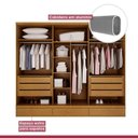 Ver imagem 4 de Guarda Roupa Casal 6 Portas 9 Gavetas 100% MDF - Urbano - Josandro Móveis