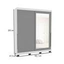 Ver imagem 4 de Guarda-roupa Casal Madrid 2 Portas 2 Gavetas com Espelho Cinza/branco - Politorno