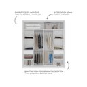 Ver imagem 5 de Guarda-roupa Casal Madrid 2 Portas 2 Gavetas com Espelho Cinza/branco - Politorno