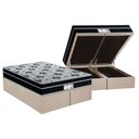 Ver imagem 1 de Cama Box Baú Queen: Colchão Molas Masterpocket Ensacadas Probel Prolastic Prodormir Born + Base