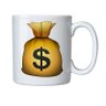 Caneca de Porcelana Emoji Saco de Dinheiro - 1