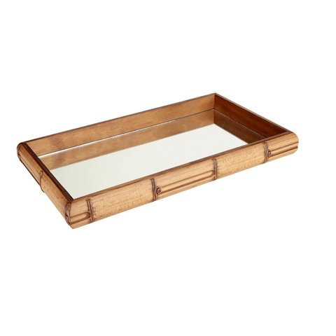 Bandeja Decorativa de Madeira com Espelho 60 X 35 Utensilios do Chef