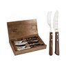 Jogo de Talheres para Pizza 4 Peças Tramontina Aço Inox Cabo Castanho Estojo de Madeira - 2