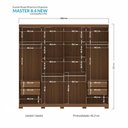 Ver imagem 4 de Guarda Roupa Casal Master New 8.4 8 Portas Jatobá com Espelho e Pés - Santos Andirá