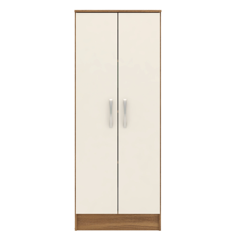 Armário Multiuso 2 Portas 4 Prateleiras 128 cm Ballena Amêndola/Off White