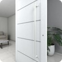 Ver imagem 4 de Puxador De Porta Branco Vidro Pivotante Madeira 20cm M.S