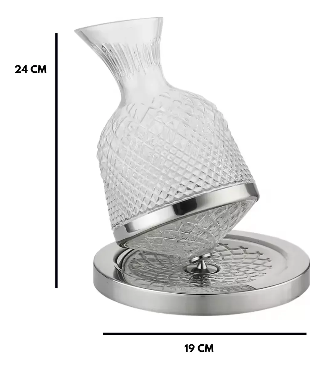 Decanter Vinho 1,5l Vidro Giratório 360° - 5